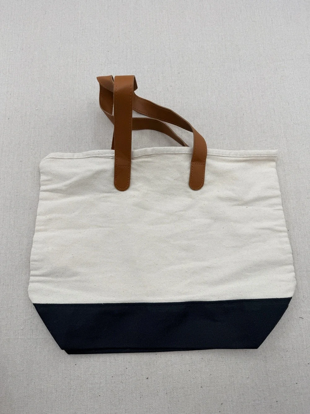 The Ritz Carlton Turks & Caicos Two-Tone Canvas Tote Bag - Cream & Black